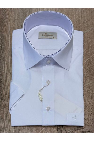 Daniel Bessi Short Sleeve Classic Cut Basic Men's Shirt with Pockets