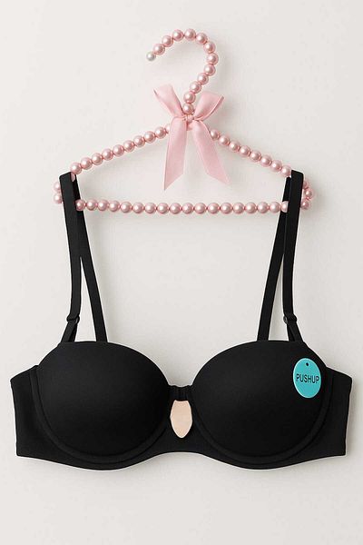 gigigiyim Μαύρο σουτιέν Push-Up Balconette Cut B Cup