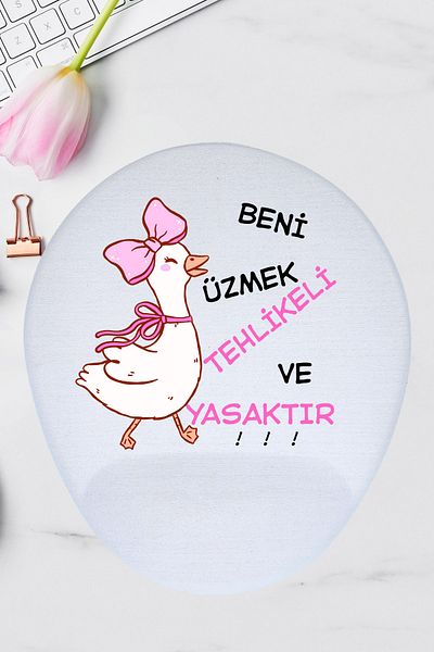 qoeuyl boutique It's Dangerous and Forbidden to Hurt Me Printed Fun Gift Oval Rectangular Mousepad with Wrist Support