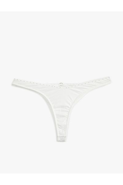 Koton Bridal String Panties with Window Detail on the Back and Stone Detail