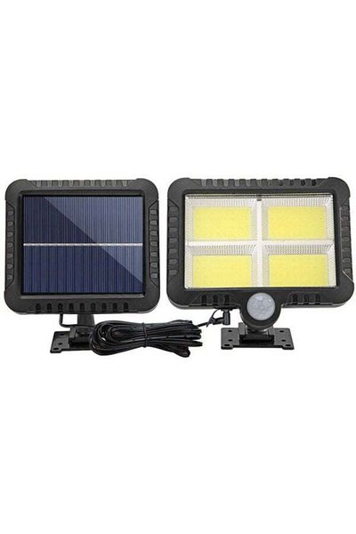 OEM Solar lamp 128 x COB LED, motion sensor and solar panel, 10W, Black