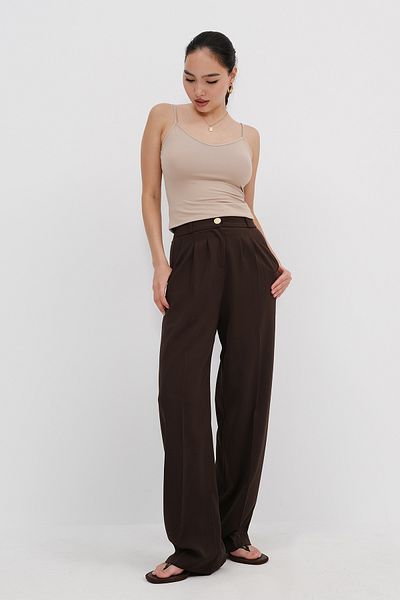 Addax Gold Button Wide Leg Trousers Pn51078