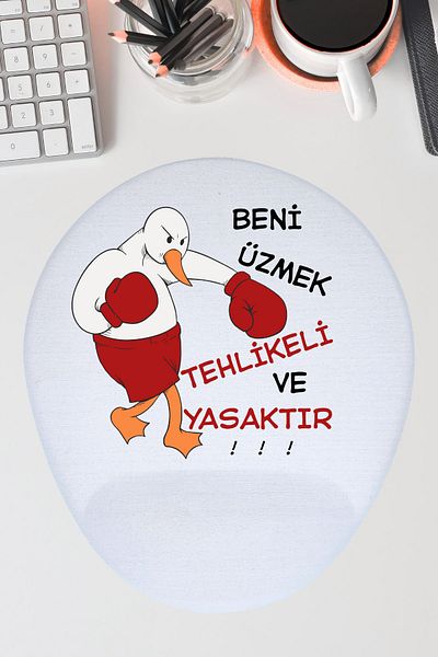 qoeuyl boutique It's Dangerous and Forbidden to Hurt Me Printed Fun Gift Oval Rectangular Mousepad with Wrist Support