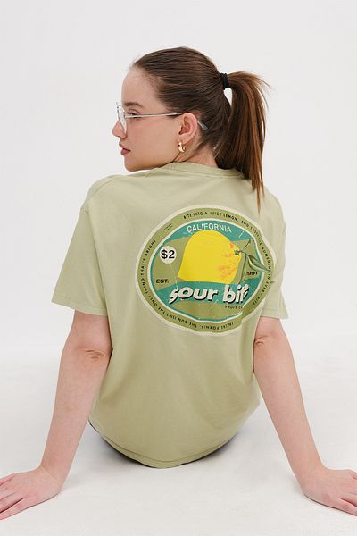 Addax Lemon Printed Short Sleeve T-Shirt P10462