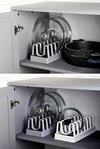 CT STONES 6 Compartment Pot Lid Rack - Pot Lid Organizer