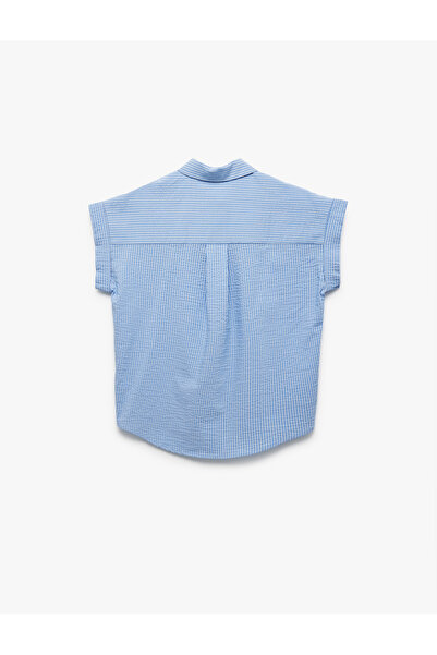 Koton Κλασικό Γιακά Φλοράλ Ραφή Λεπτομέρειες Αμάνικο πουκάμισο