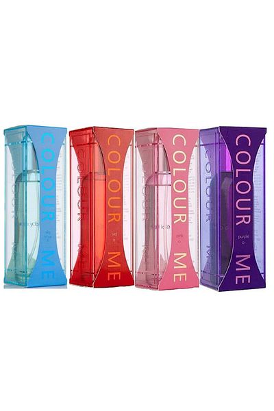 Colour Me Fragrance Combo Pack – 4 Perfume Set (Sky Blue, Pink, Red, Purple) – 100ml Each, Total