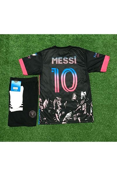 DAYIBALI DÜKKAN Dayibali Miami Messi Black Pink Multicolor Kids Jersey Set of 3