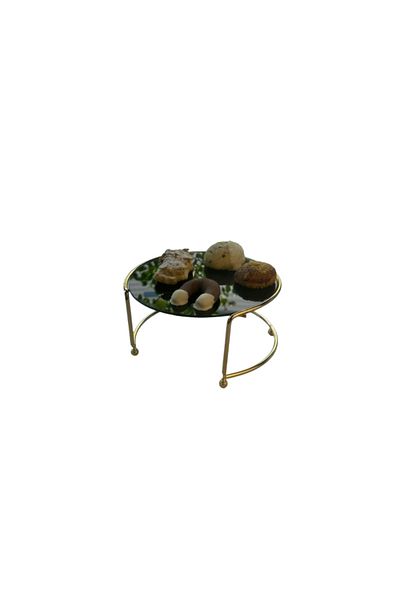 Edora Home Gold Small Size Presentation Stand Metal Gift Decoration Treat / Black Plexiglass / Stainless