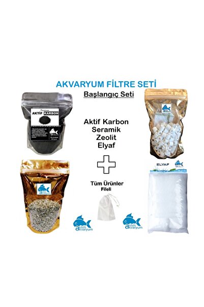 Atılım Akvaryum Sump ve Dış Filtre Malzeme Bakım Seti, Seramik, Elyaf, Karbon, Zeolit