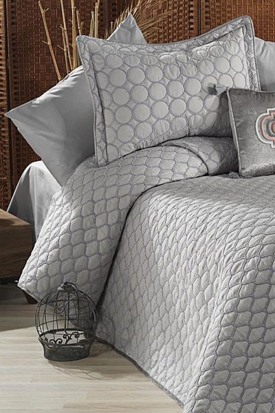Teksev Луксозно покривало за легло Melody Gray Silk Wrapped Soft Double Feeling