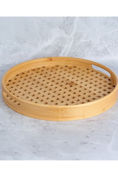 welcomein Bamboo Perforated Tray 25 cm Presentation Tray Bamboo