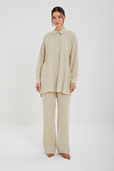 Jupe Women's Stone Stripe Linen Suit 8539