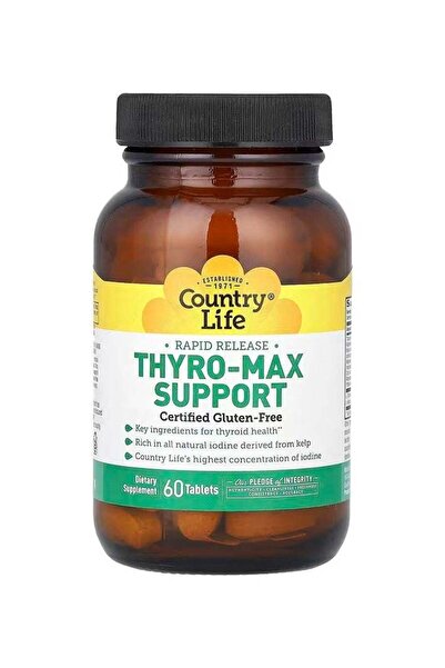 COUNTRY LIFE ثيرو ماكس لدعم الغدة الدرقية، غني باليود الطبيعي، 60 قرصًا