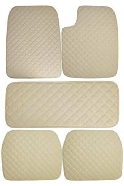 Generic سجادات أرضية سيارة عالمية من 5 قطع باللون البيج - تصميم طبق عميق مقاوم لجميع الأحوال الجوية لسيارات الدفع الرباعي والشاحنات والسيارات الصغيرة