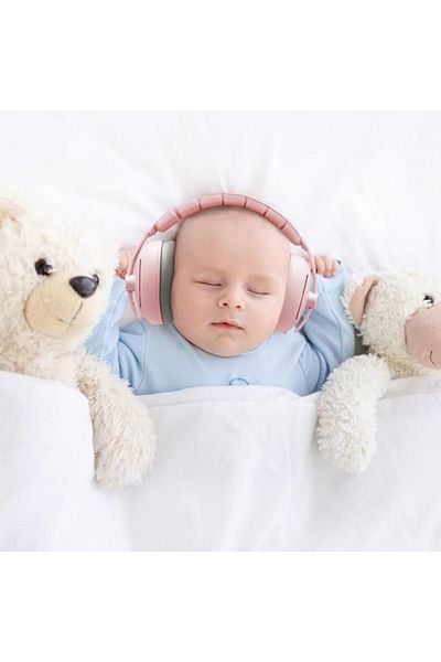 WePro Store 2 in 1 Baby Ear Muffs 3 to 48M, 25dB Noise Canceling, Soft and Classic Band, Pink