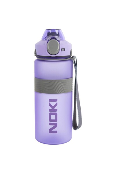 Noki Su Matarası Tritan Auto Kapak Soft Touch Silikon Bantlı Askılı 750 Ml Mor