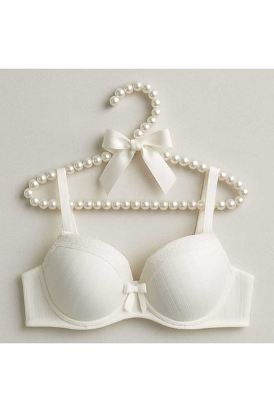gigigiyim Unpadded Lace Detail C Cup Bra White