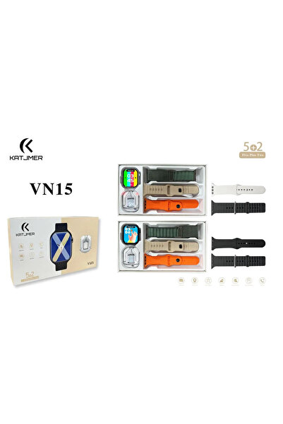 pukotech VN15 Akıllı Saat (Kablosuz Kulaklık) 3 Kordon