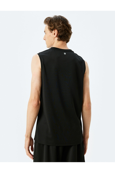 Koton Crew Neck Sleeveless Slogan Printed Sports Singlet