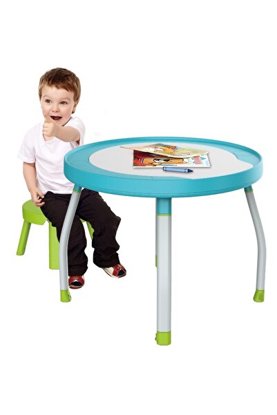 WePro Store Dětský skákací koutek 5 v 1 se stolem a aktivitním centrem, hudební podložkou, nastavitelným sedákem o 360 stupňů, zvuky, světla