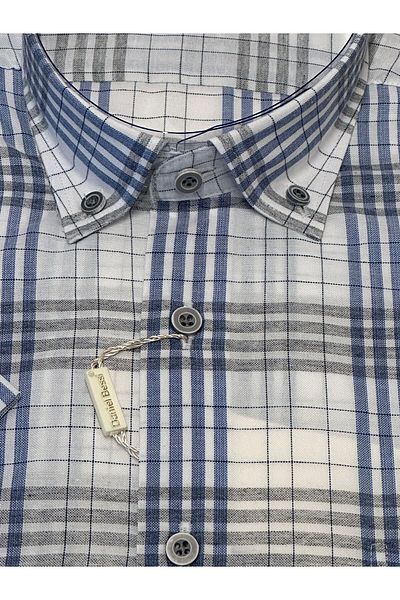 Daniel Bessi Classic Cut 80% Cotton 20% Polyester Short Sleeve Men's Shirt with Pockets