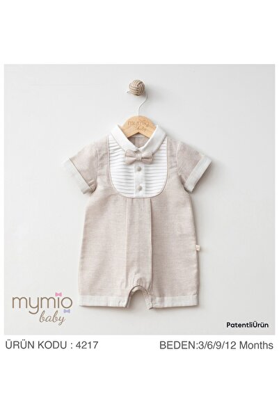 MARY KİDS Erkek Bebek Papyonlu Damatlık Görünümlü Kısa Kollu Tulum