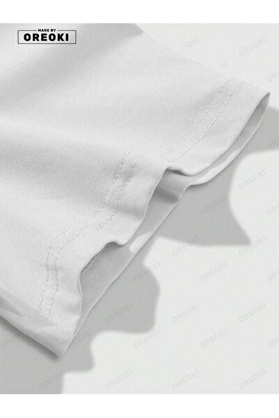 EFFRENATU Kbabver Printed Cotton Fabric Men's White T-Shirt- Black Shorts Set