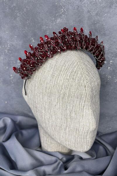 Limelia Coroană de mireasă cu mărgele de cristal brodate