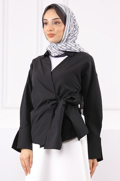 İmajButik Black Side Tie Shirt