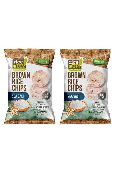 Rice Up 2 Pieces Gluten-Free Sea Salt, Brown Rice Chips 60g