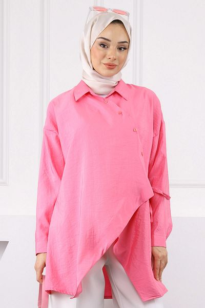 İmajButik Pink Side Tie Modal Tunic