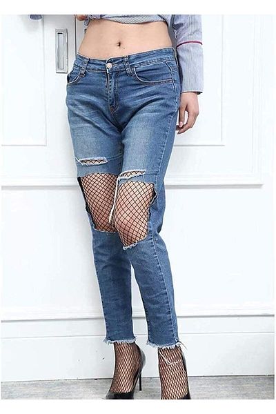 Glamroot Women's High Waist Pantyhose Tights Fishnet Stockings Broad Mesh Net Style, Free Size, Blac