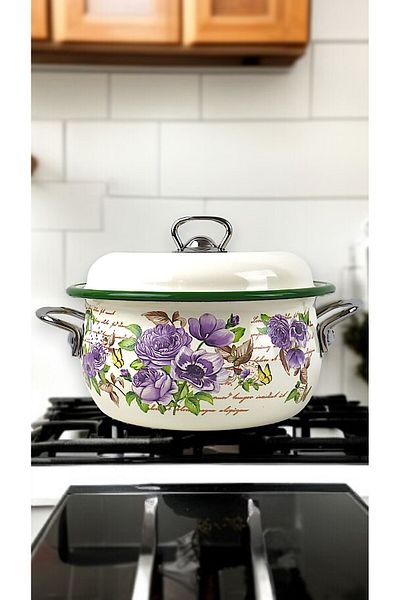 İnci Emaye No. 22 Enamel Pot, Serving, Food Camping, Picnic, Dowry