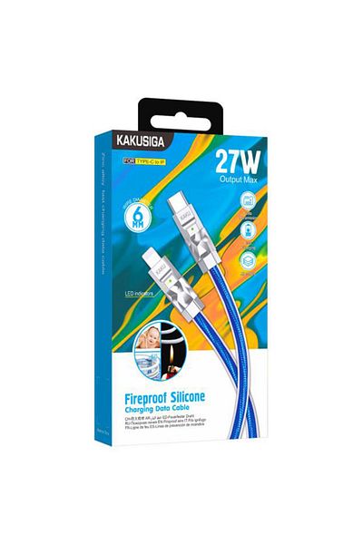 REDz Accessories Cablu KSC-956, tip C la Lightning, compatibil cu iPhone, transfer de date 27W, silicon, albastru