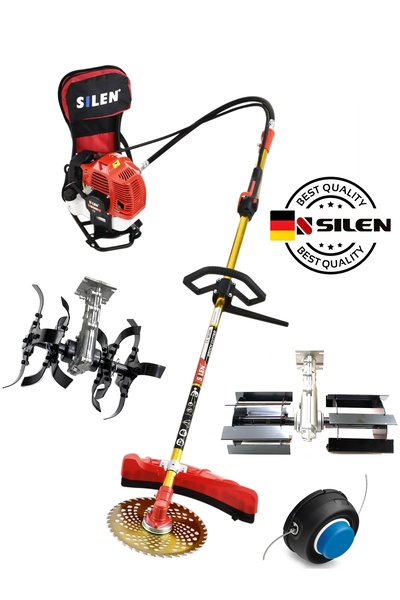 Silen SİLEN TURBO MOTORLU SIRT TIRPAN TOPRAK ÇAPALAMA MAKİNESİ SET ÇİFT ÇAPA BAŞLIKLI