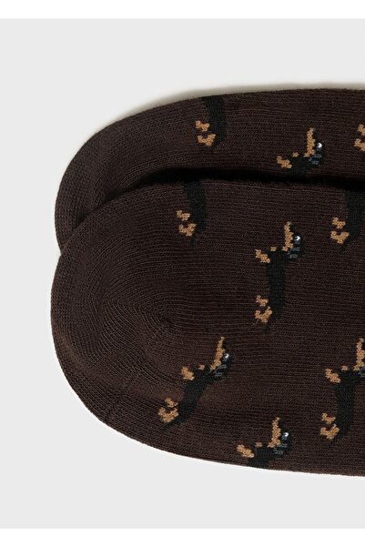 MANGO Man Köpek desenli pamuklu çorap