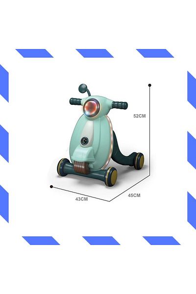 WePro Store Baby walker, 12 months+, green, 45x43x52 cm, 3 wheels, sound and light effects