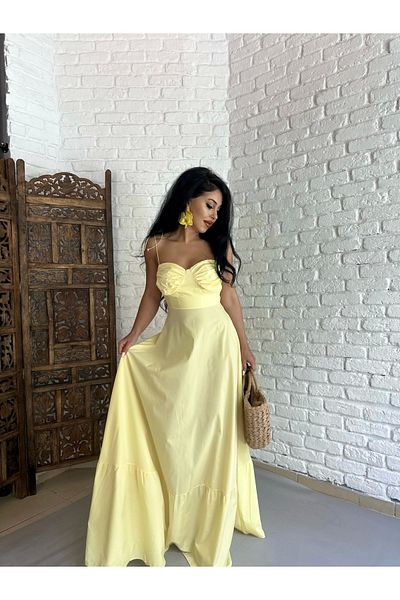 moneta boutique Rochie de damă cu bretele lungi din poplin