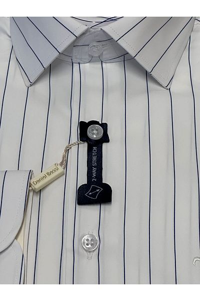 Daniel Bessi Slim Fit Knitted Men's Shirt with Lycra Stripes in the Transverse and Longitudinal Directions
