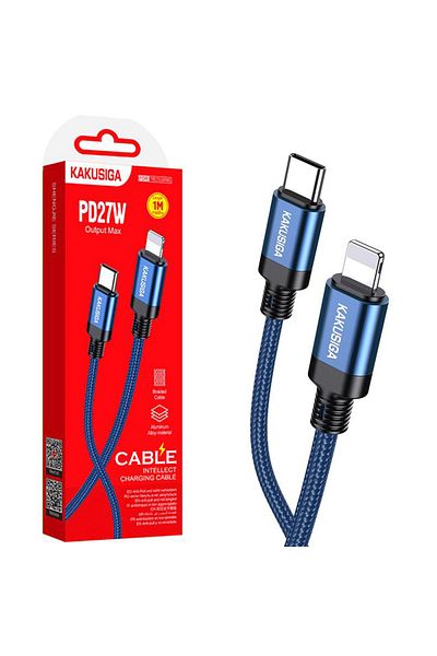 REDz Accessories Cablu KSC-970 cu Lightning, compatibil cu iPhone, transfer de date 27W, albastru