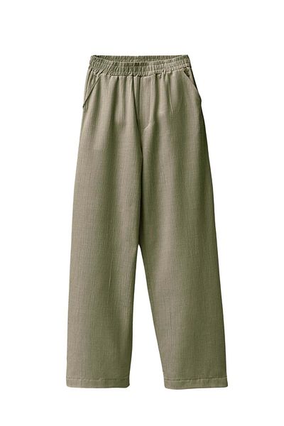 wakawakakidsstore Khaki Loose Cut Girl's Trousers
