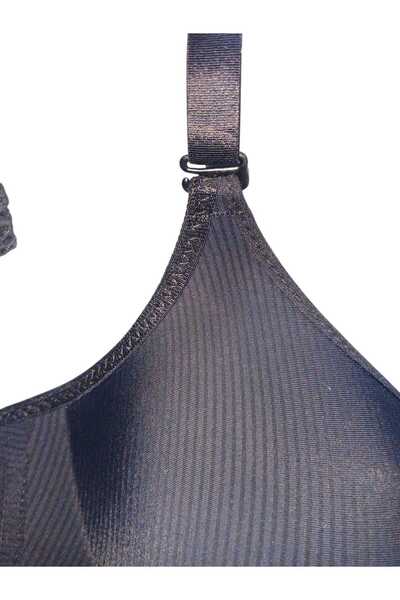 gigigiyim Black C Cup Wire Free Unpadded Matte Ribbed Bra