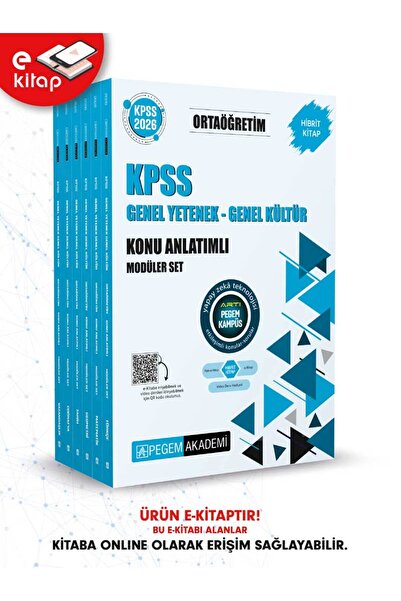 Pegem Akademi Yayıncılık 2026 KPSS Ortaöğretim Genel Yetenek Genel Kültür Konu Anlatımlı Modüler E-Kitap Seti