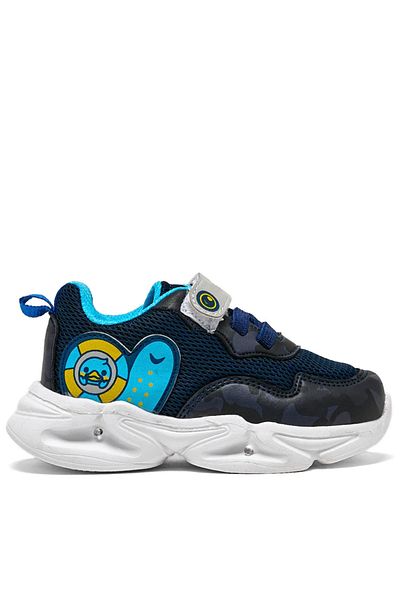 Elit 441 Navy Blue Lighted Velcro Baby Boy Shoes