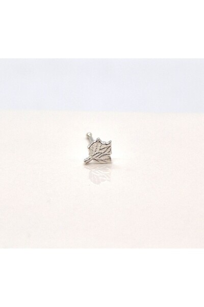 Set 925 Ayar Gümüş 'YAPRAK' Hızma ( En: 4mm Boy: 5 mm )( Bar Uzunluğu: 8 mm )