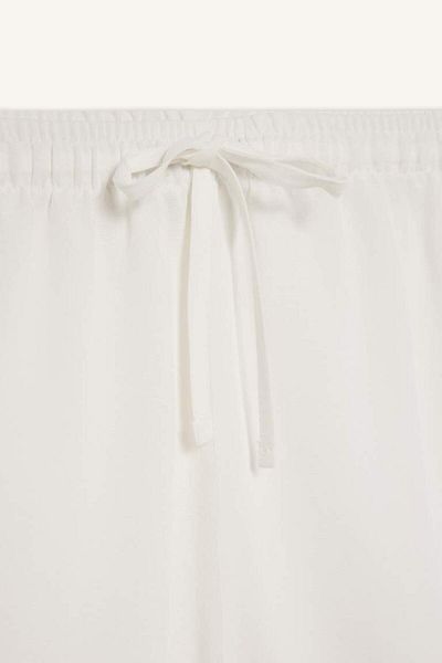 DeFacto New Season Regular Stretch Waist Pocket Linen Blend White Shorts