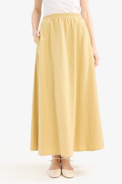 DeFacto New Season A-Line Linen Blend Maxi Hijab Skirt