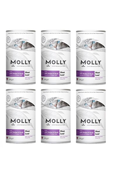 Molly Hindi ve Ördekli Pate Ezme Kedi Konservesi 395 Gr. X 6 Adet