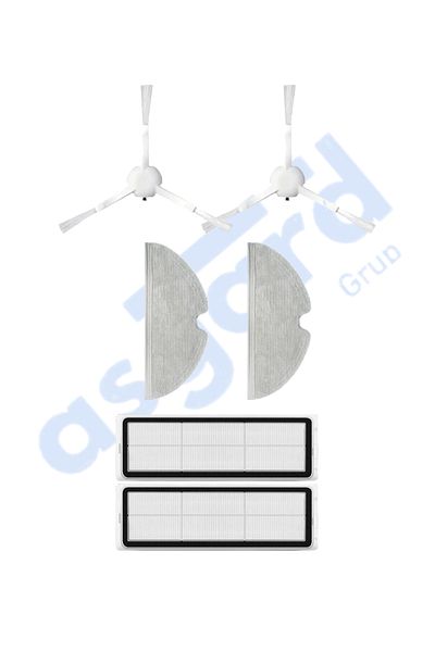 Asgard Grup Xiaomi 1C,2C,Mop 2 Compatible 2 Side Brushes 2 Filters 2 Mops